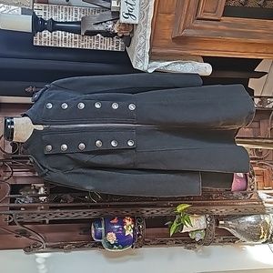 Torrid Grey/Charcoal Military/Army Wool Coat Peplum Size 1